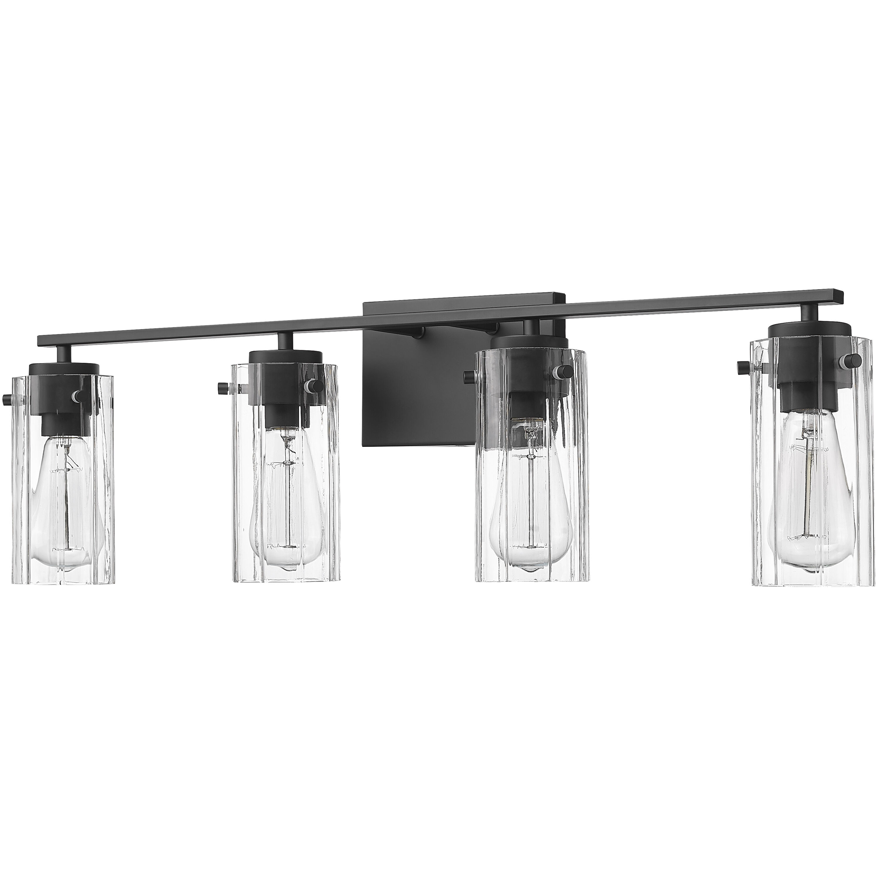 Serena 4 Light 30.5 inch Matte Black Bathroom Vanity Light Wall Light